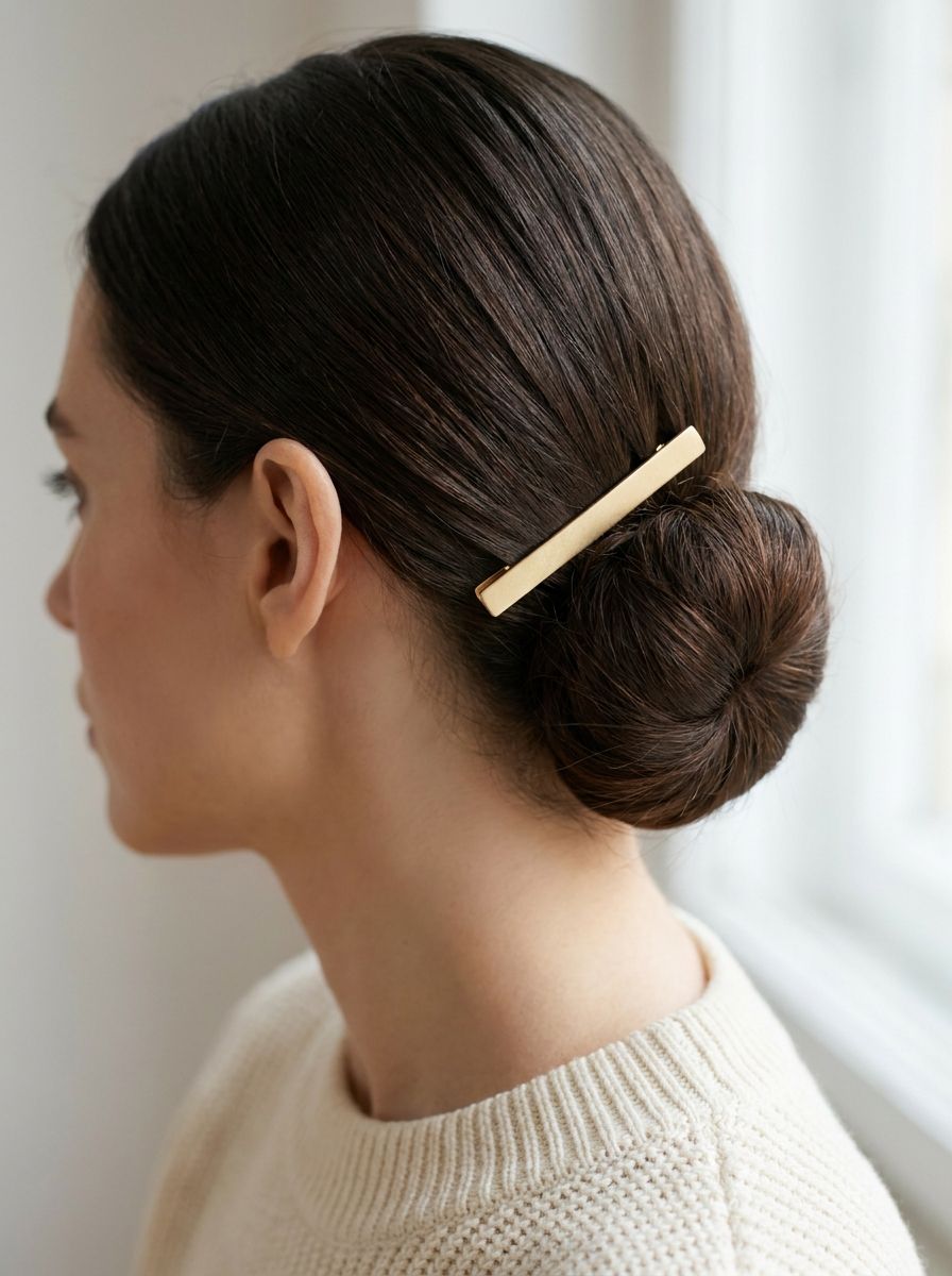 Sleek Bun mit Haarspange - Frisuren für fettige Haare